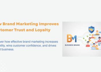 How Brand Marketing Improves Customer Trust and Loyalty Yellow and Blue Minimalist Illustration Education Blog Banner 1